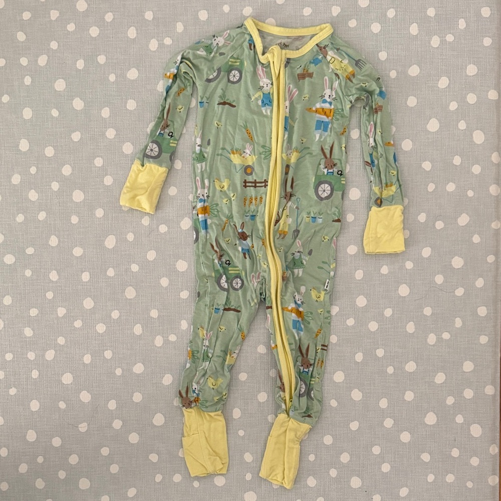 Little Sleepies 6-12mo bamboo bunny footie Pajamas